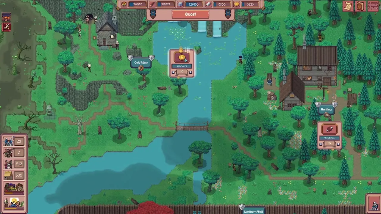Quest and independence progression UI in Hearth and Hamlet