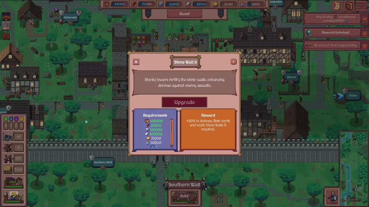 Trade and distant lands UI in Hearth and Hamlet